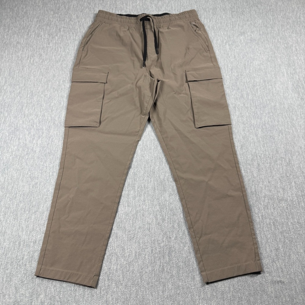 Kenneth Cole Pants Adult M Brown Active Cargo Drawstring Stretch 30x25